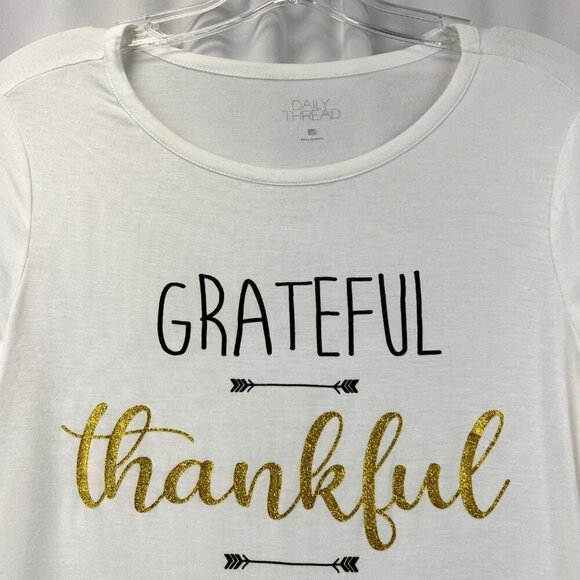 Daily Thread Womens Long Sleeve Thankful Pullover Top Ivory/Multi Size XS - Picture 3 of 8